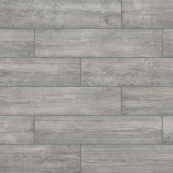 Tahoe Cedar Gray 6 in. x 24 in. Porcelain Floor and Wall Tile Sample (0.93 sq. ft. /Piece)