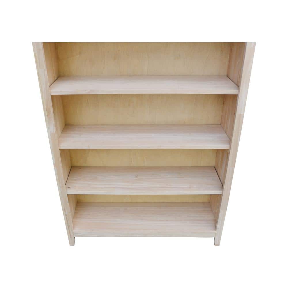 Elegant Parawood 72" Adjustable Solid Wood Shaker Bookcase - Brown
