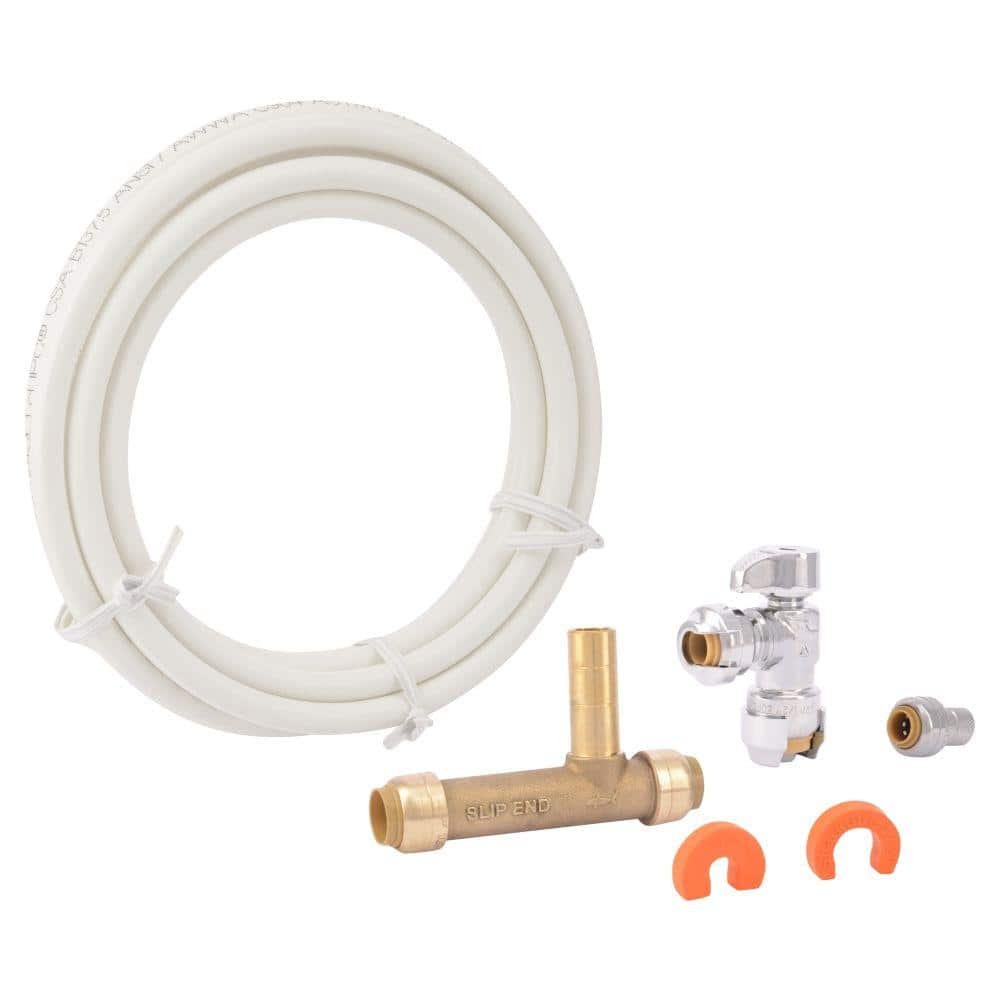Everbilt 1/4 in. COMP x 1/4 in. COMP x 25 ft. Push-to-Connect Poly Ice Maker  Installation Kit 7252-25-14-PTC-EB - The Home Depot