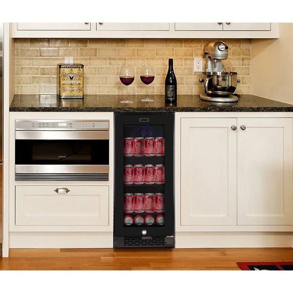 Whynter BBR-801BG Built-in Black Glass 80-can Capacity 3.4 cu ft Beverage Refrigerators One Size 