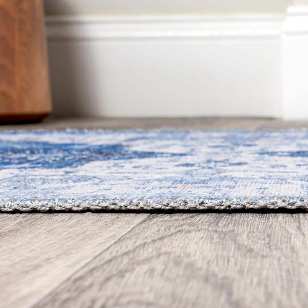 Maris Bohemian Navy Blue Medallion 2x8 Synthetic Runner Rug