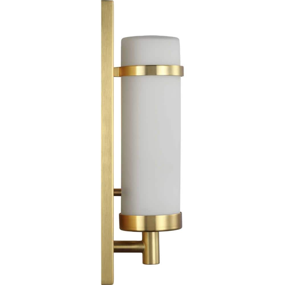 Hartwick Satin Brass Dimmable Wall Sconce with Etched Opal Glass