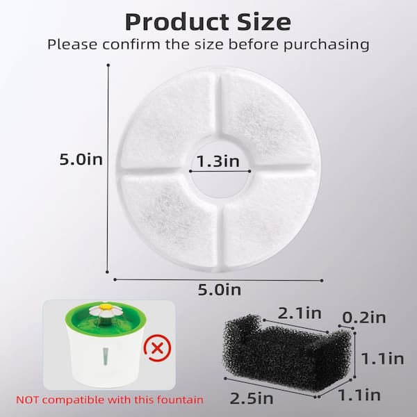 Triangle Pet Water Fountain Replacement Filter 6 Pack - View #11