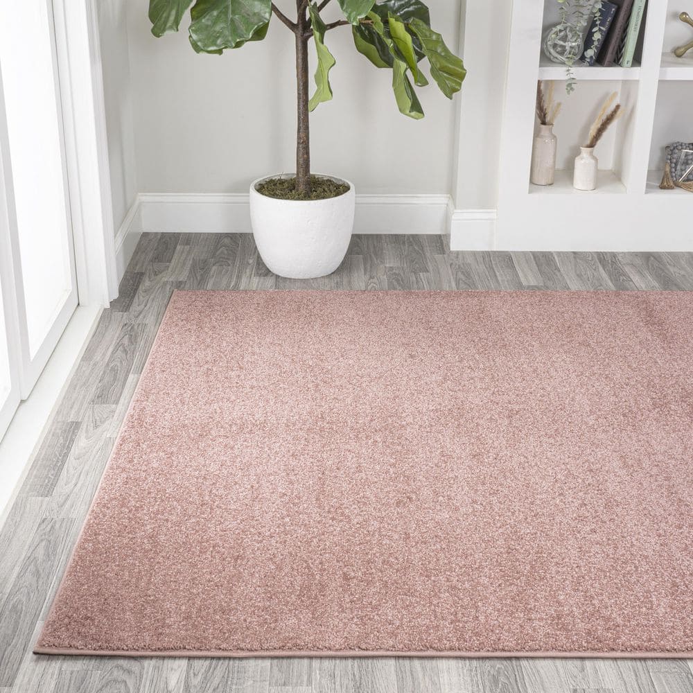 Pink Synthetic Fiber Reversible Low-Pile Area Rug, 8' x 10'