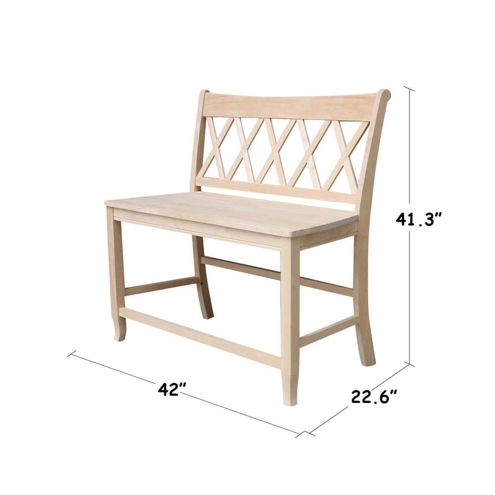 Natural Solid Wood Double X-Back Armless Bench