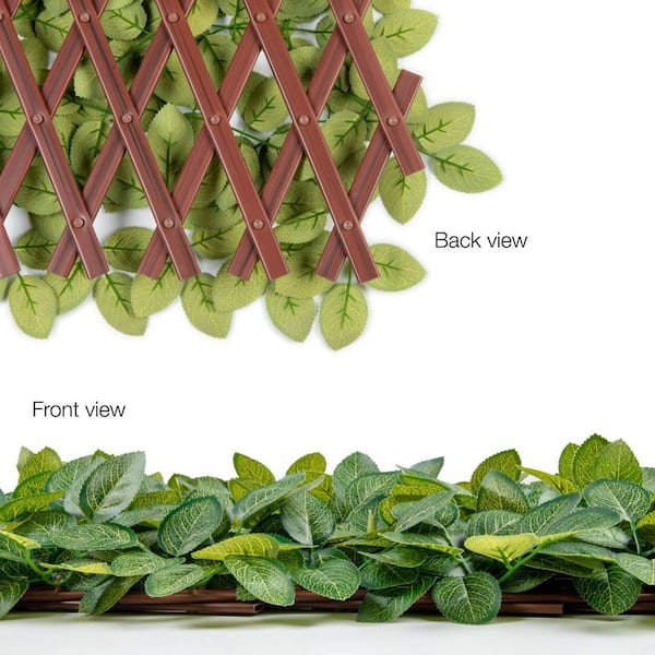 Vigoro 36 in. Green Artificial PVC Expandable Trellis 36 in. x 72