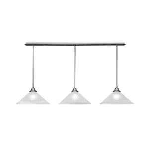 Kingsport 60-Watt 7 Light Espresso Shaded Pendant Light with White Muslin Glass Shades, No Bulbs Included