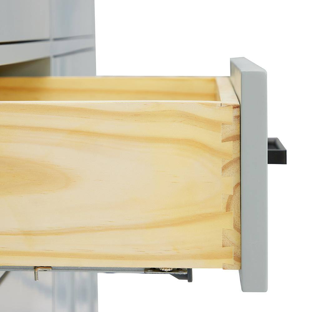 Gray 60'' Double Freestanding Hardwood Vanity Base
