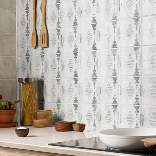 Ivy Hill Tile Paula Purroy Catalan Aztec Gray 5.11 in. x 5.11 in