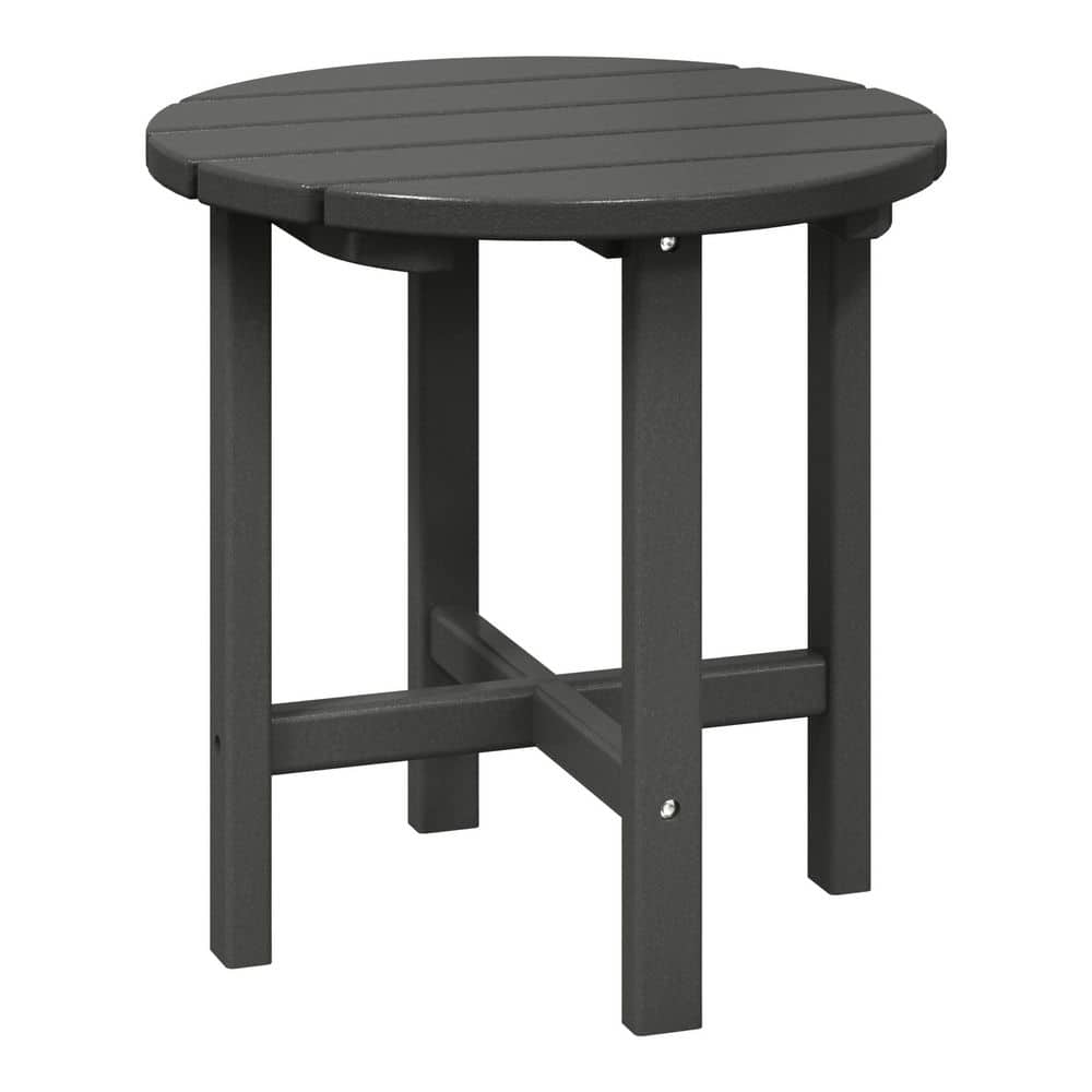 Mason 18 in. Gray Poly Plastic Fade Resistant Outdoor Patio Round Adirondack Side Table price history on PriceWatchPro