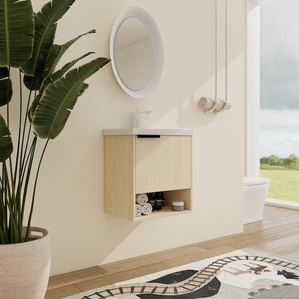 ARTCHIRLY 19.9 in. W x 14.2 in. D x 22.1 in. H Single Sink Wall