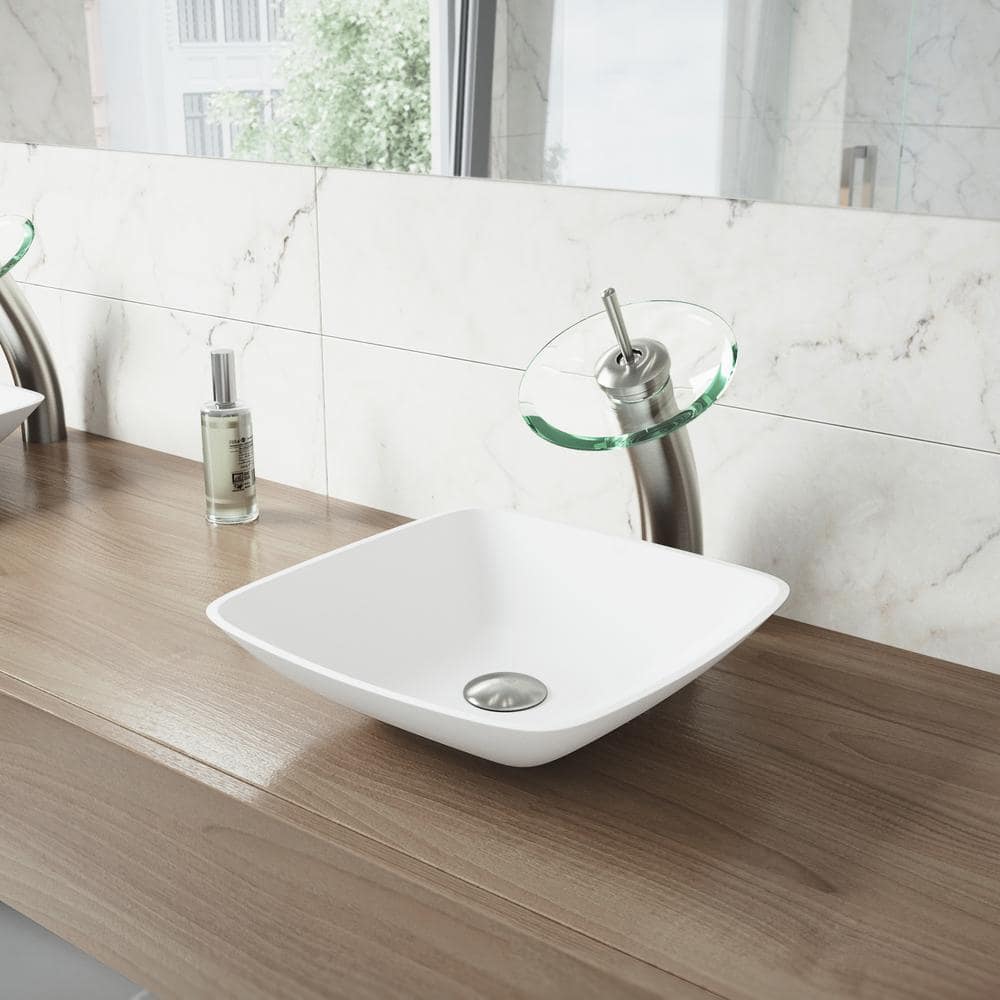 Elegant Brushed Nickel Single Hole Vessel Sink Faucet with Push Tilt Handle