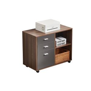 Wood Filing Cabinet Walnut Black Home Office Study Storage Unit Drawers Berkeley 
