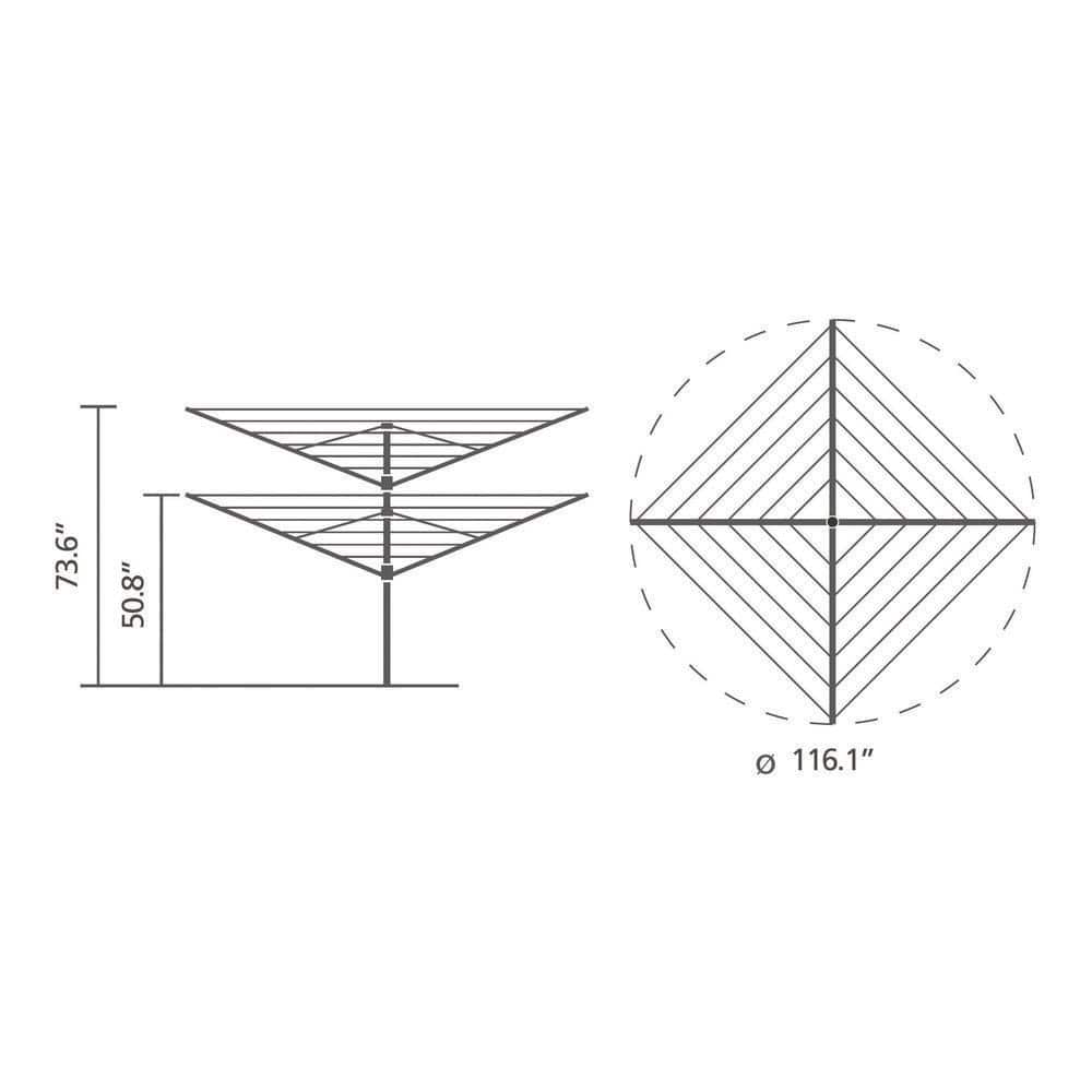 Lift-O-Matic Metallic Gray Adjustable Outdoor Clothesline with Ground Spike and Cover