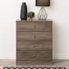 Prepac Astrid Drifted Gray Finish 4-Drawer Chest of Drawers (36.25 in H ...