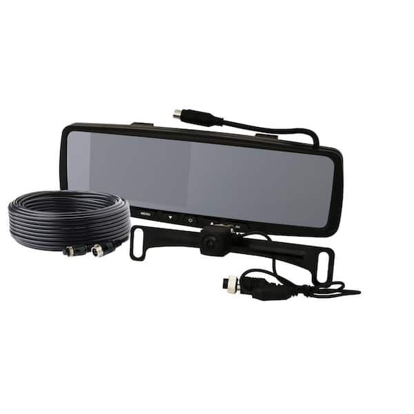 ECCO LCD Color Rearview Mirror Monitor, License Plate Camera and Backup Camera Kit