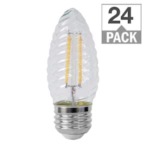 60-Watt Equivalent F15 Dimmable Filament Post Lantern E26 Medium Base LED Light Bulb, Soft White 2700K (24-Pack)