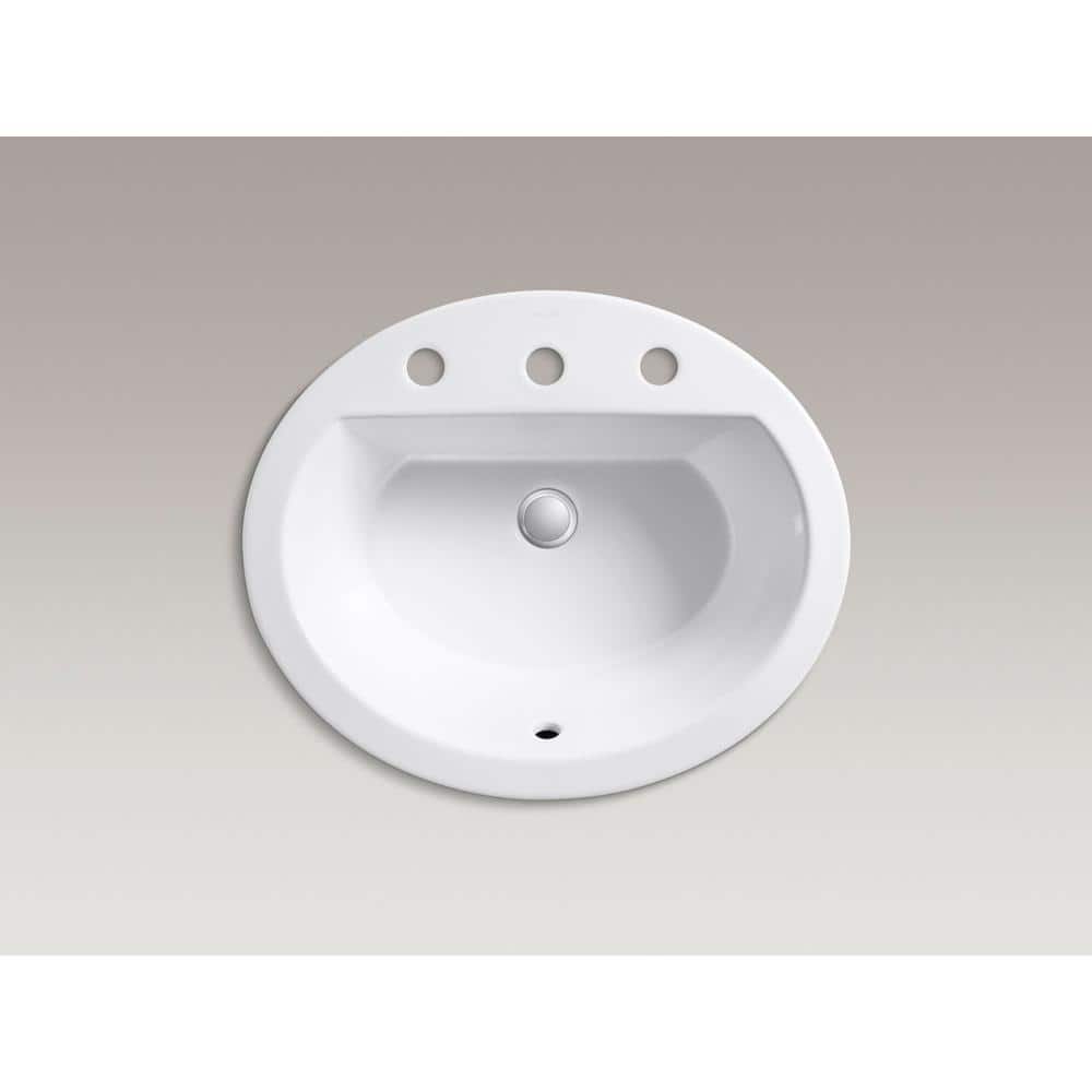 Bryant 20'' White Ceramic Oval Bathroom Sink with Overflow