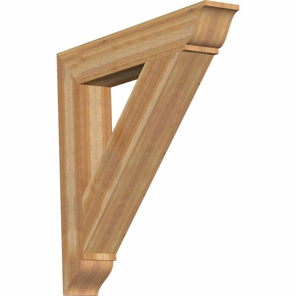Ekena Millwork 6 in. x 38 in. x 38 in. Western Red Cedar Traditional Rough Sawn Bracket