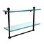 Allied Brass Triple Glass Shelf With Towel Bar - 16x5 Inch, Matte Black Bathroom Storage