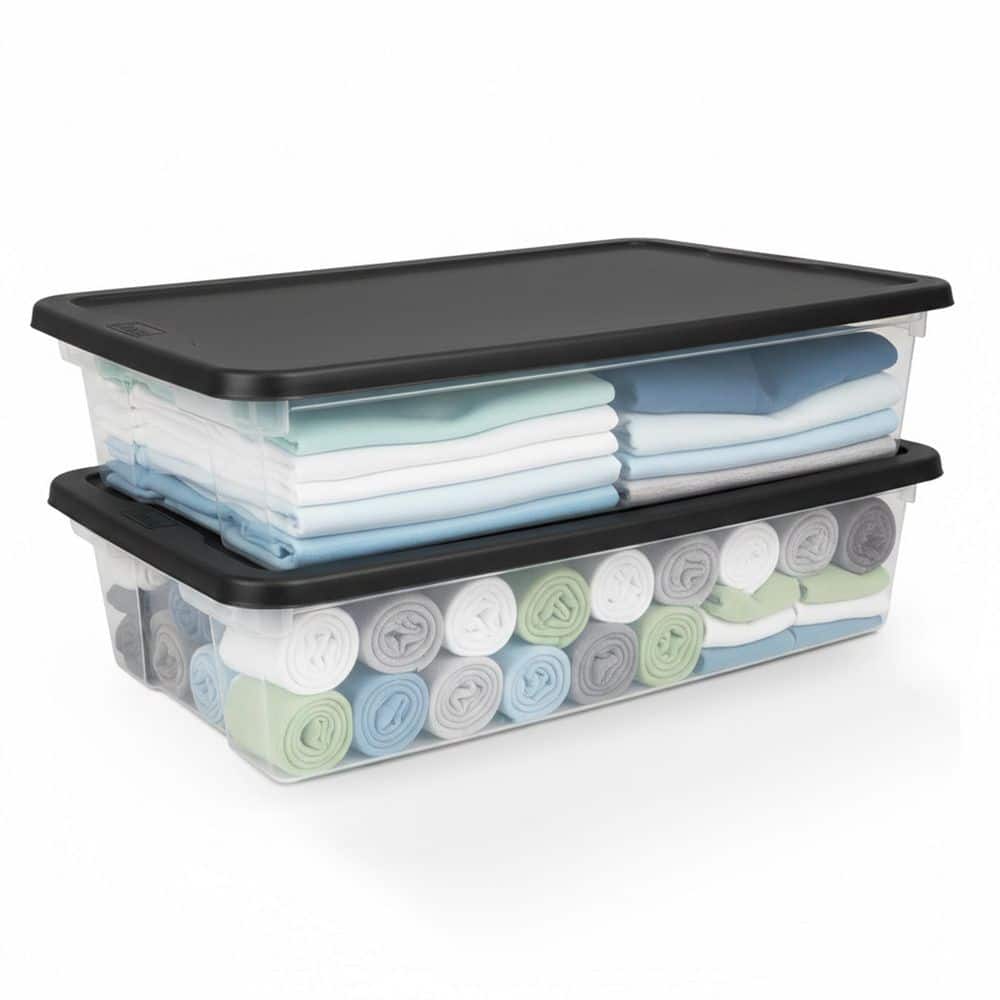 41 Quart Stackable Plastic Under Bed Storage Containers with Lid, (2 Pack) price history on PriceWatchPro