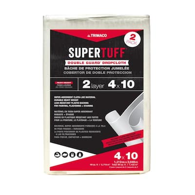 4 ft. x 10 ft. Double-Guard Drop Cloth (2-Pack)