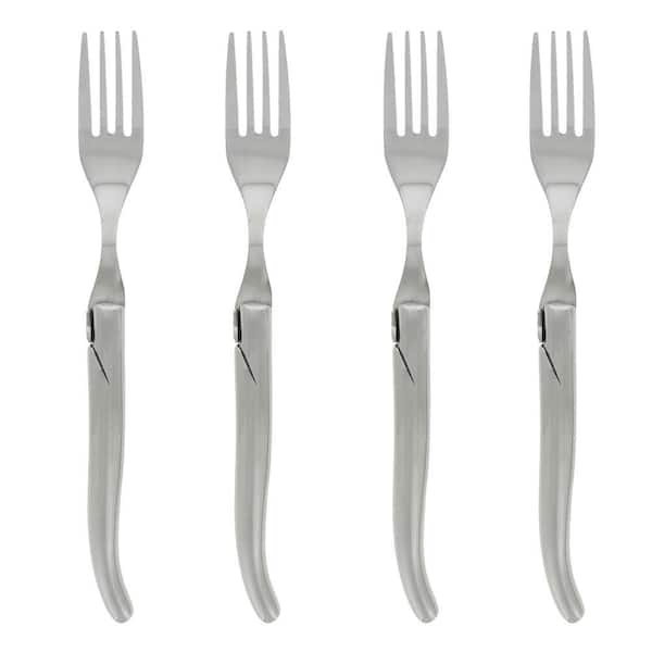 Laguiole Connoisseur Solid Stainless Steel Steak Forks, Set of 4.