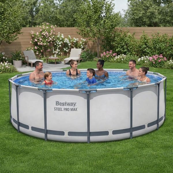 Bestway Steel Pro MAX 14 ft. Round 48 in. Deep Above Ground Pool