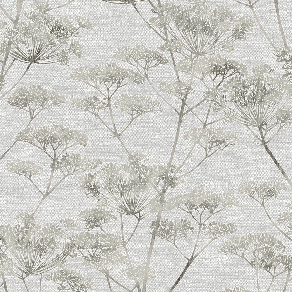 Serene Seedhead Grey Removable Wallpaper Sample