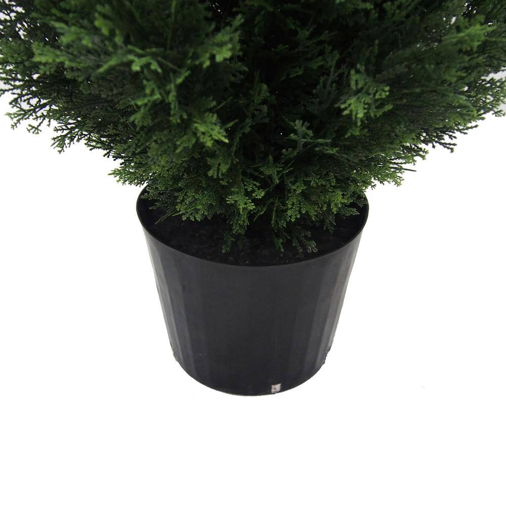 Winterfest 4' Green Potted Cedar Topiary Tree - UV Resistant