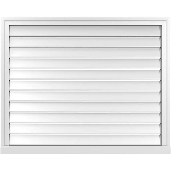 Ekena Millwork 42" x 34" Vertical Surface Mount PVC Gable Vent: Functional with Brickmould Sill Frame