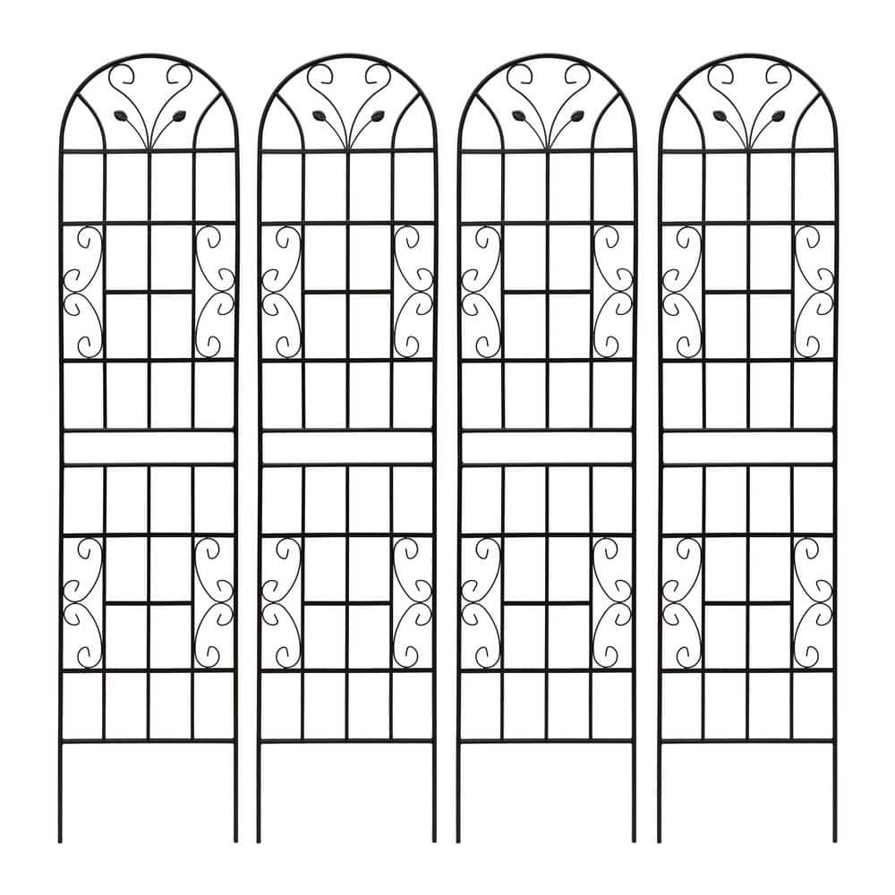 86.7 in. Outdoor Garden Metal Rustproof Plant Climbing Trellis Black, 4 Pieces price history on PriceWatchPro