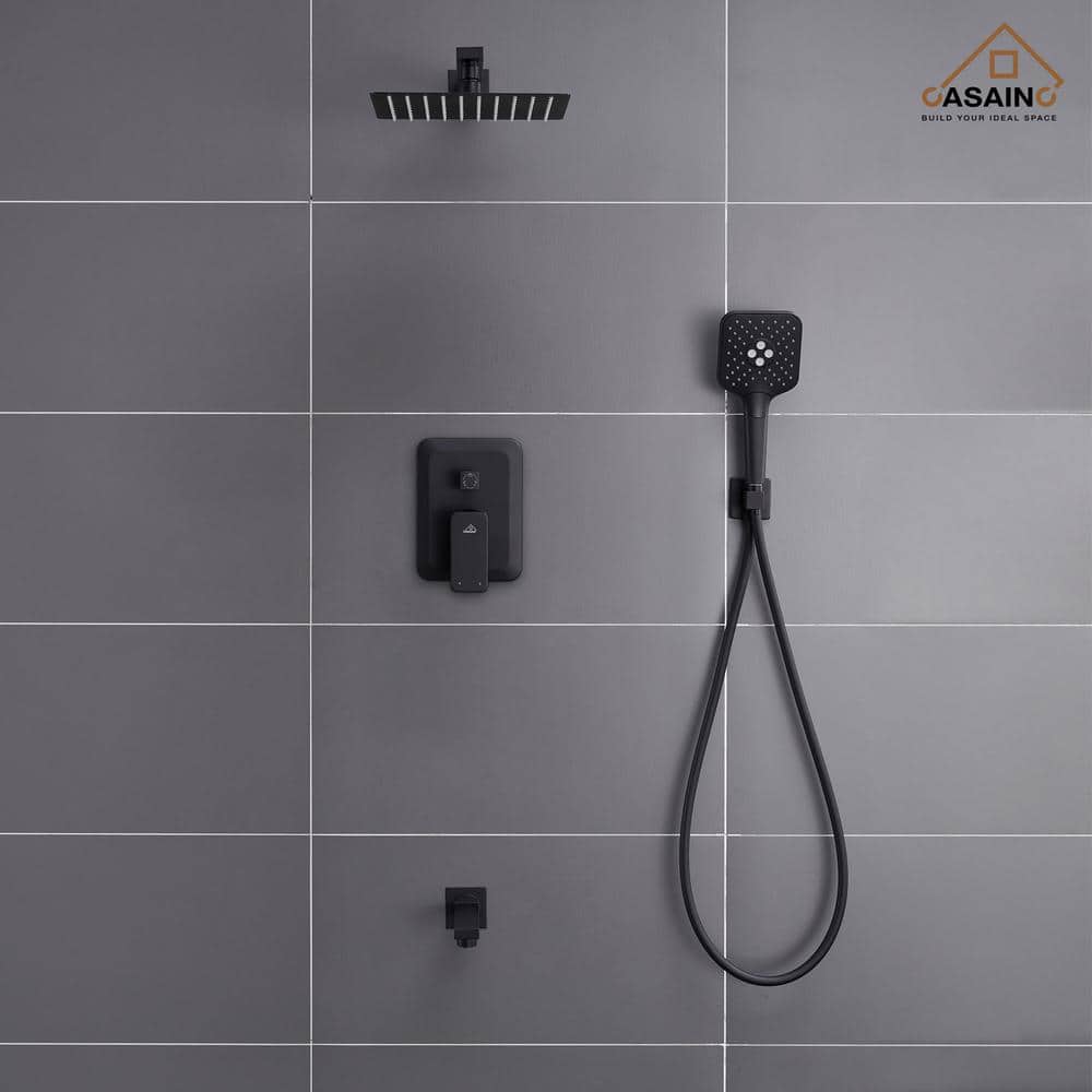 Nickel Wall-Mounted Multi-Head Rain Shower System with Filter