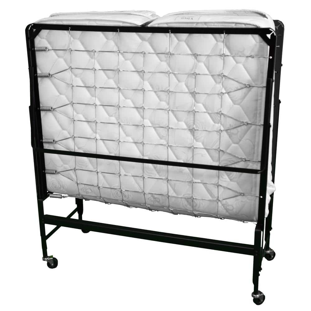 Iron Rollaway Folding Bed with 5 Inch Memory Foam Mattress