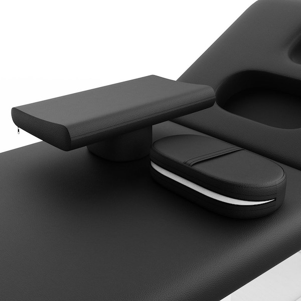 31.5 in. Black Professional Salon Massage Table Bed Heavy-Duty 800 lbs. Capacity Adjustable Chest Opening PU Leather