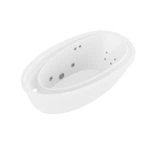 Leni 71 in. L x 38 in. W Whirlpool Bathtub with Reversible Drain in White