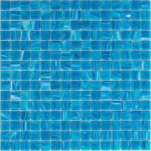 Celestial Glossy Pacific Blue 12 in. x 12 in. Glass Mosaic Wall and Floor Tile (20 sq. ft./case) (20-pack)