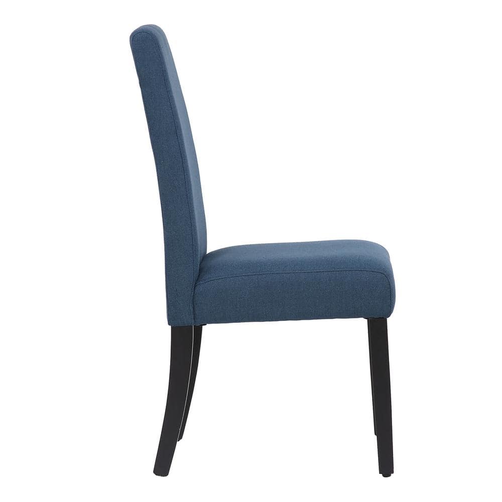 Blue Linen Upholstered Parsons Dining Side Chair Set
