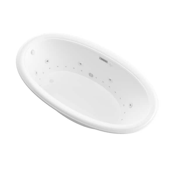 Universal Tubs Topaz Diamond Series 60 in. Oval Drop-in Whirlpool and Air Bath Tub in White