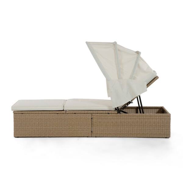 natural wicker chaise lounge