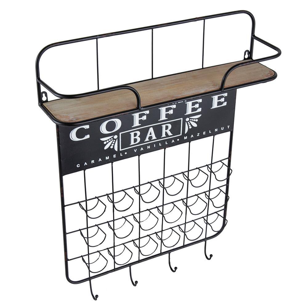 6 in. W x 23 in. D Black Floating Decorative Wall Shelf, Coffee Bar Shelf, 