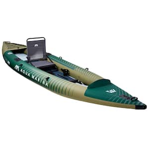 Caliber Angling Inflatable Kayak 1 or 2-person 13'1". Reinforced PVC Deck. Foldable fishing seat x1. (paddle excluded)