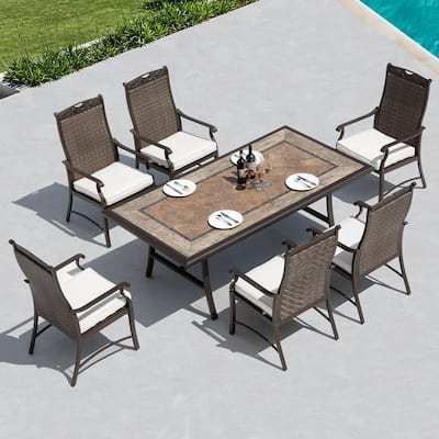 Ceramic Patio Dining Sets, Tiled Patio Table