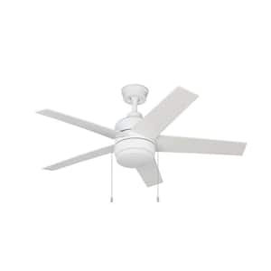 Madison 44 in. Indoor Matte White Transitional Ceiling Fan with LED Light Bulbs Included