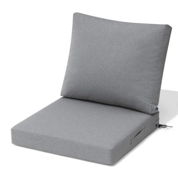 Unbranded 24 in. x 24 in. Deep Seat Outdoor Couch Sectional Sofa Cushion in Light Gray (Set of 2)