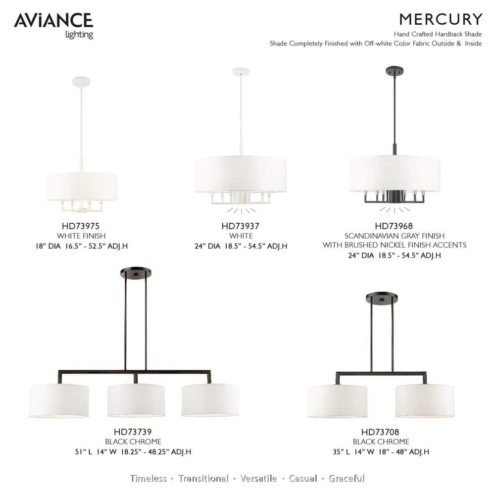 Black Chrome 3-Light Linear Chandelier with Off-White Shades