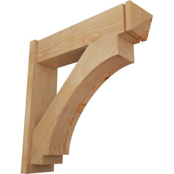 Ekena Millwork 8 in. x 32 in. x 32 in. Douglas Fir Imperial Arts and Crafts Rough Sawn Outlooker