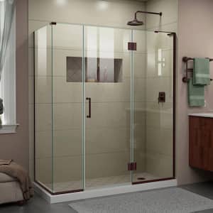 Unidoor-X 64.5 in. W x 34-3/8 in. D x 72 in. H Frameless Hinged Shower Enclosure in Oil Rubbed Bronze