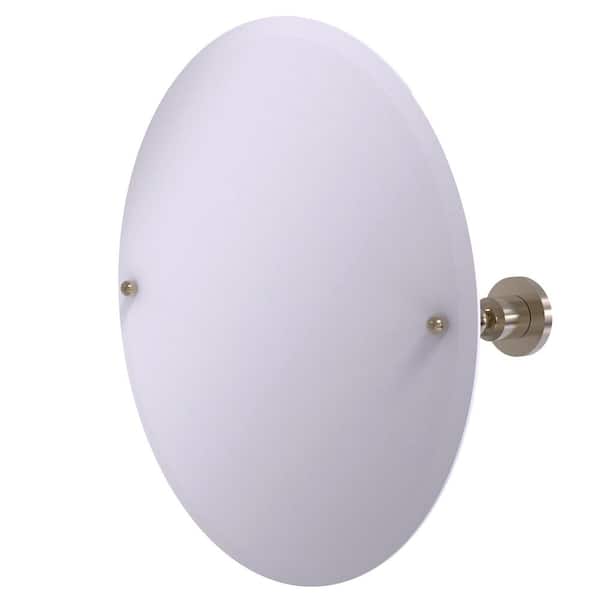 Allied Brass 22 in. x 22 in. Astor Place Frameless Round Tilt Mirror with Beveled Edge in Antique Pewter