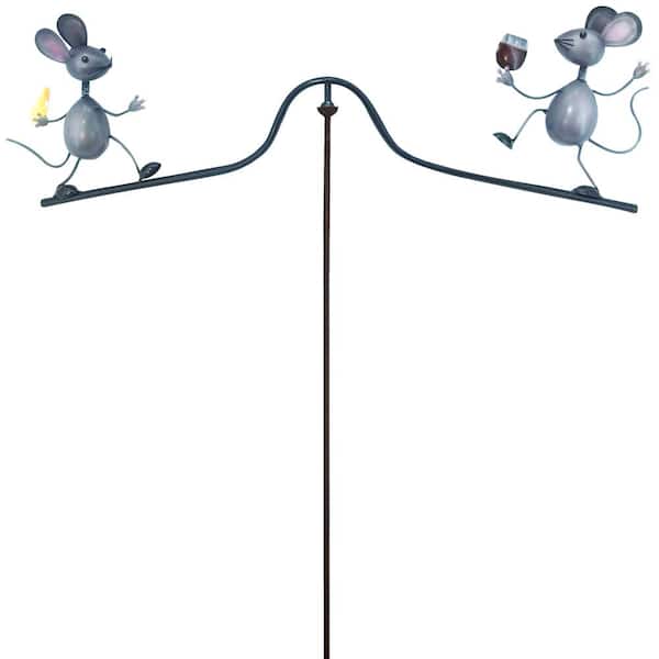 Unbranded Balancer 50 in. Mice Wine and Cheese Garden Stake